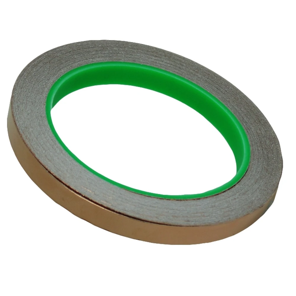 Koperen tape met lijm 10mm x 20 meter voor solderen en elektronica