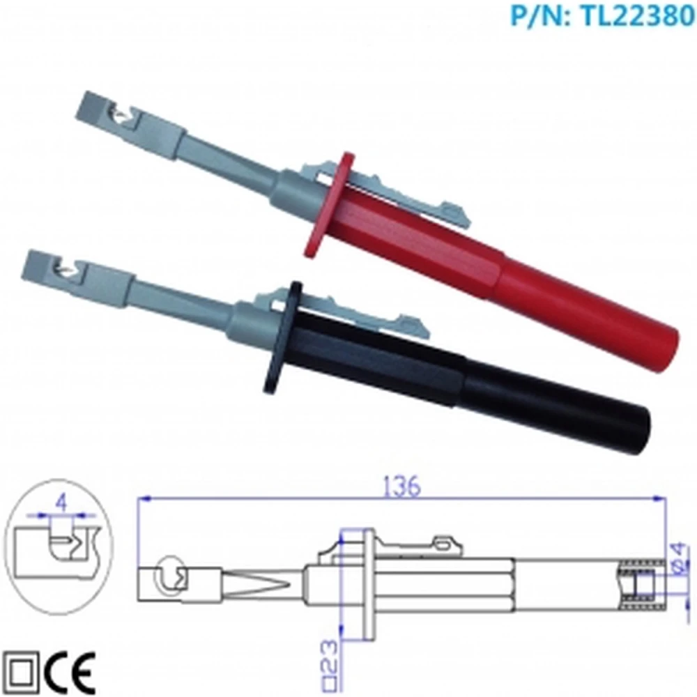 Geïsoleerde krokodillenklemmen catIII met banana-aansluiting TL22380 Amass