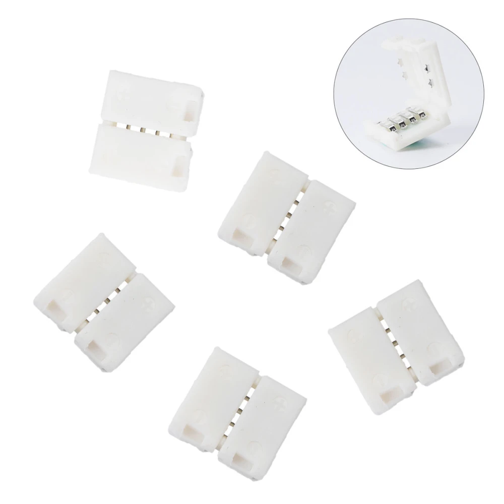 Vista lateral del conector clip LED 4 pin 10mm 5050 RGB