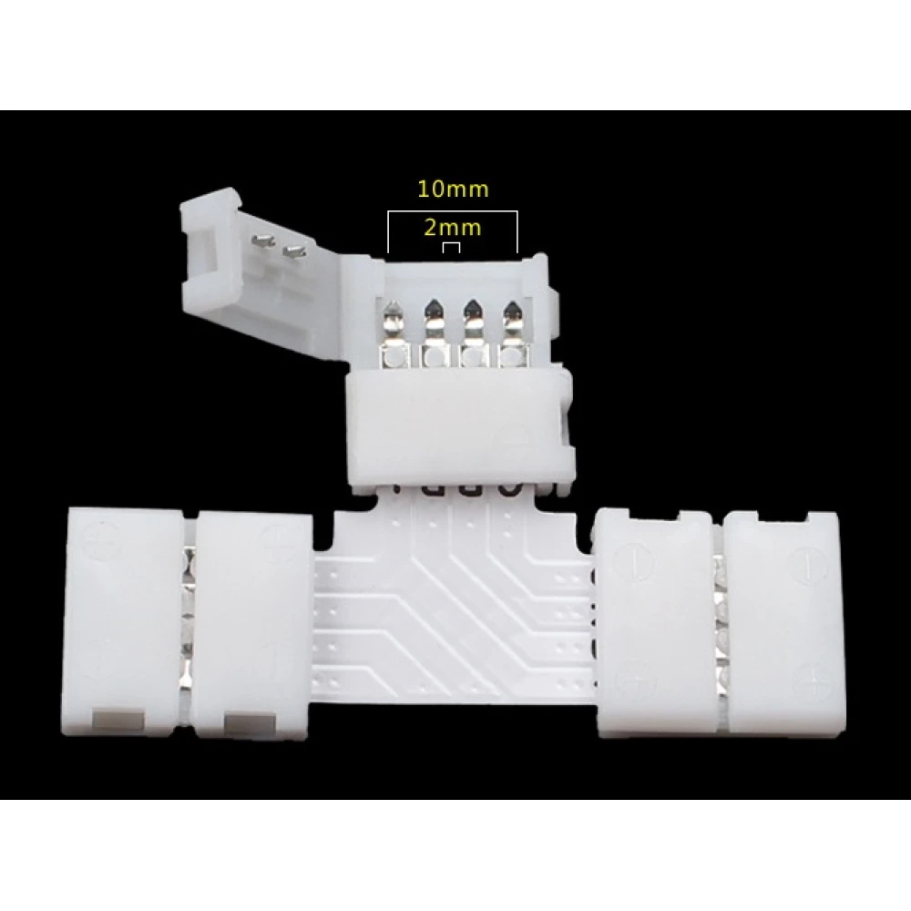 LED T-connector 4 pin 10mm 5050 RGB voor LED-strips YourLed