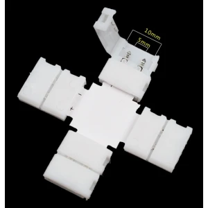 LED clipconnectoren X-vorm 10mm 2 pin 5050 RGB voor LED-strips