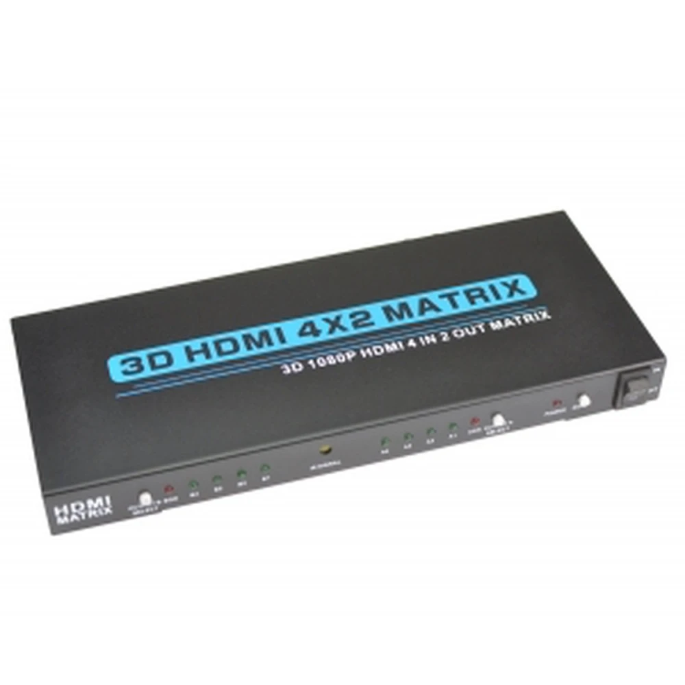 HDMI matrix switch 4x2 Full HD 1080p 3D met afstandsbediening
