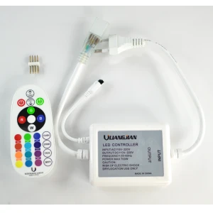 RGB ledstrip controller 220v met dimmer en IR-afstandsbediening 24 knoppen