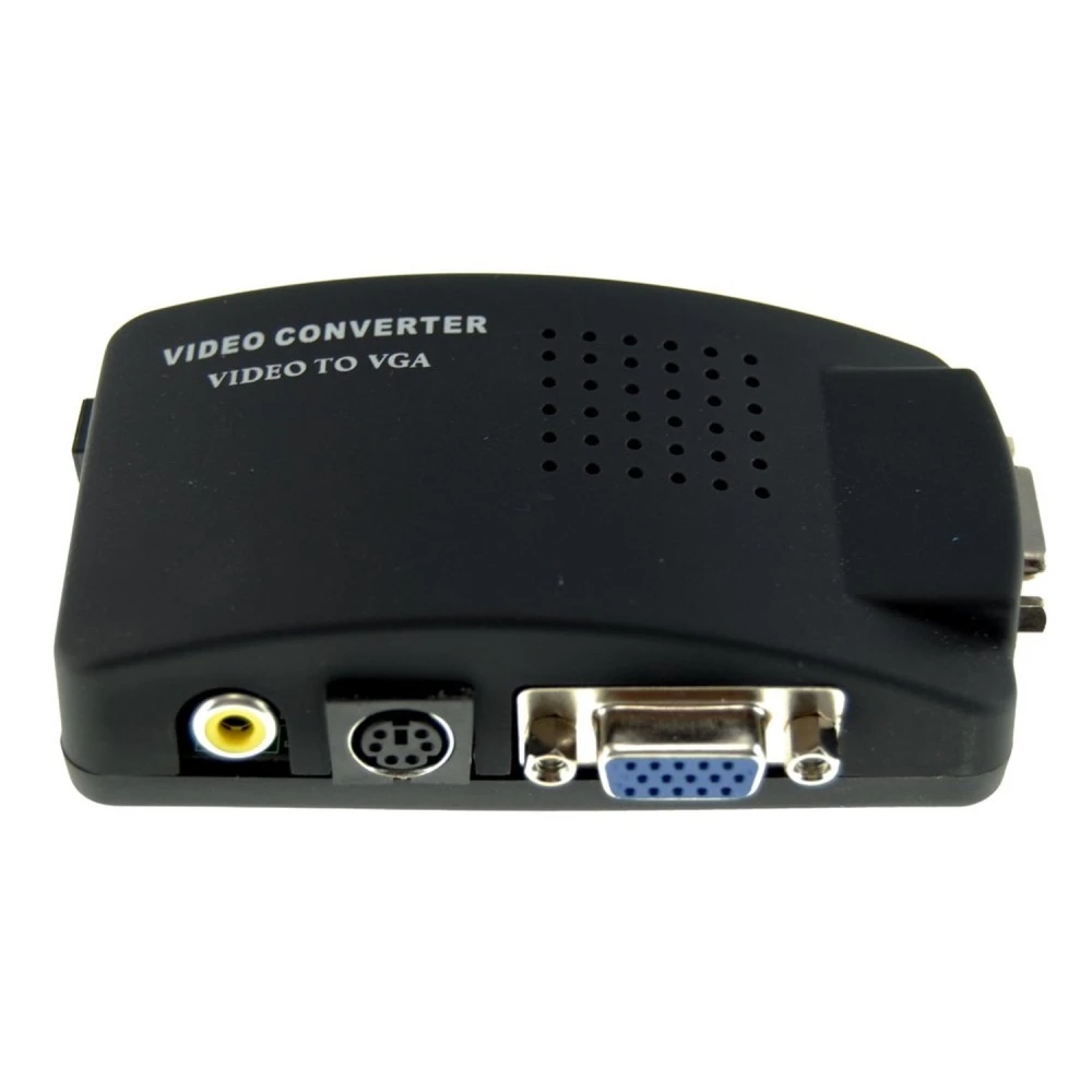 Adaptador convertidor señal Video y S-Video a VGA para conectar consolas antiguas