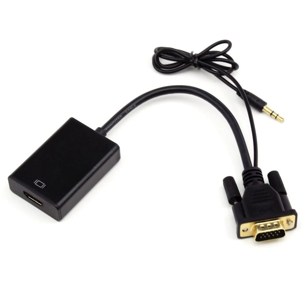 Adaptador convertidor VGA a HDMI con audio para PC y TV satkit