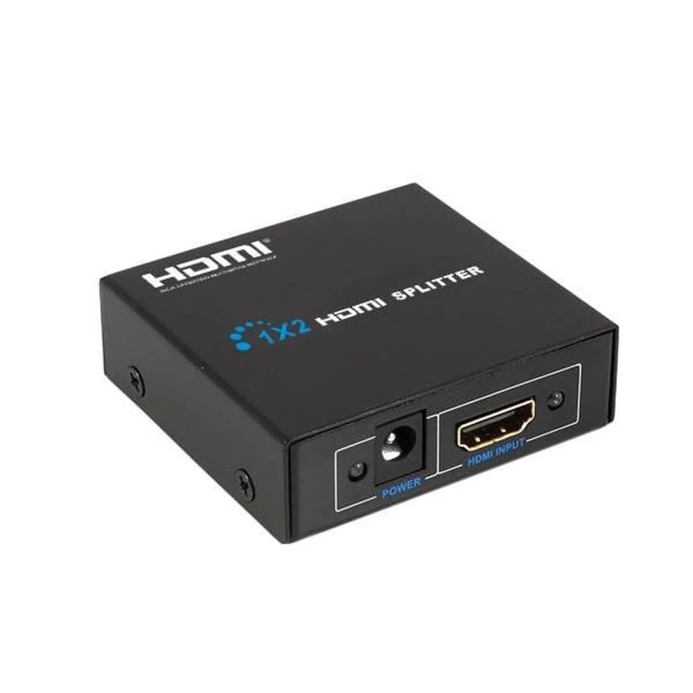 HDMI splitter 1x2 Full HD met 1 ingang en 2 uitgangen, compatibel met 1080p HDTV en 3D