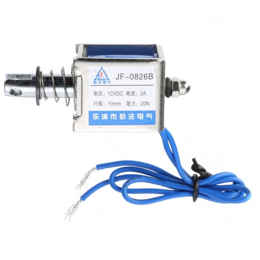 Push-pull solenoïde 12Vdc JF-0826B met veerretour voor Arduino