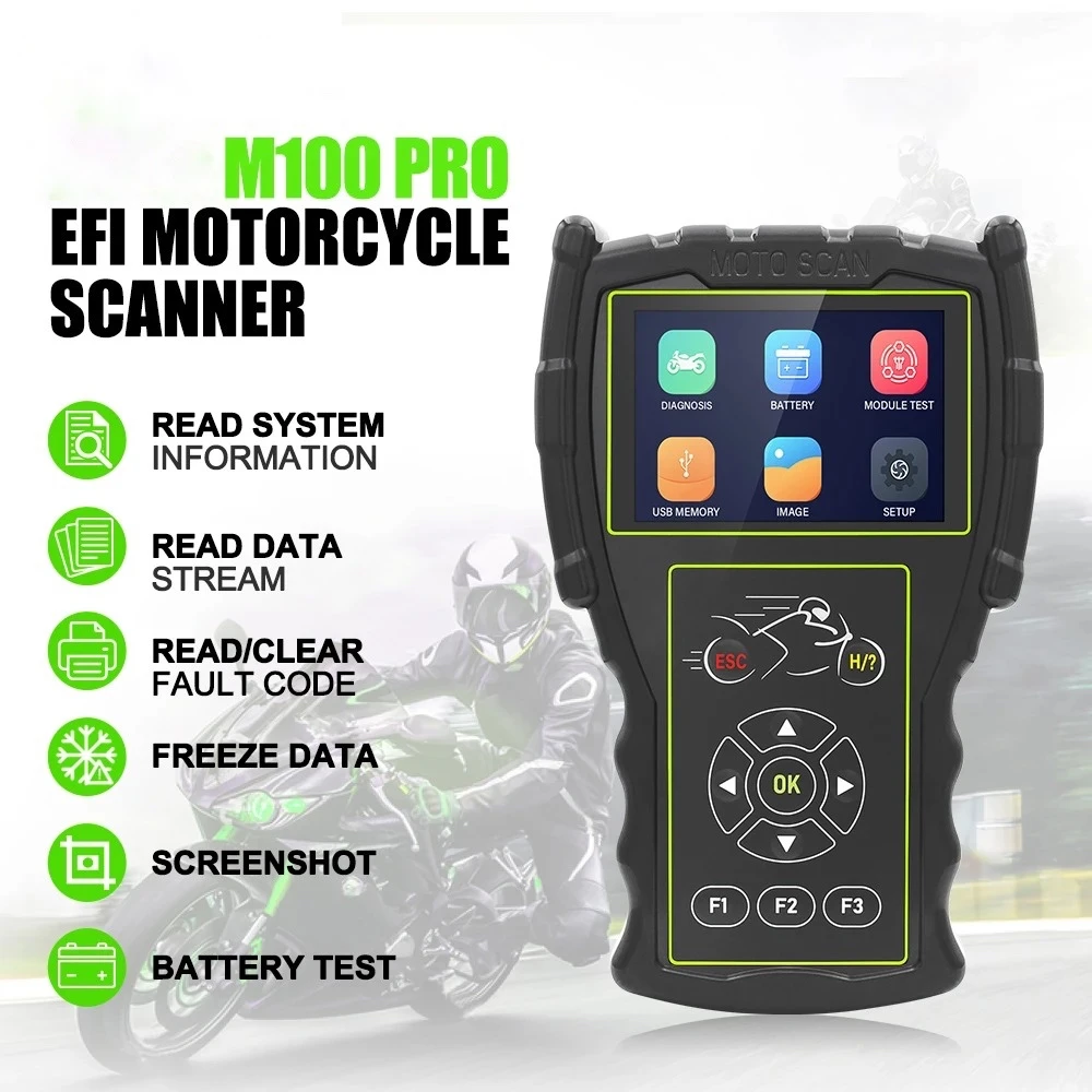 OBD motorfiets diagnosescanner JDiag M100 Pro voor KTM, Honda, Yamaha, Kawasaki en BMW