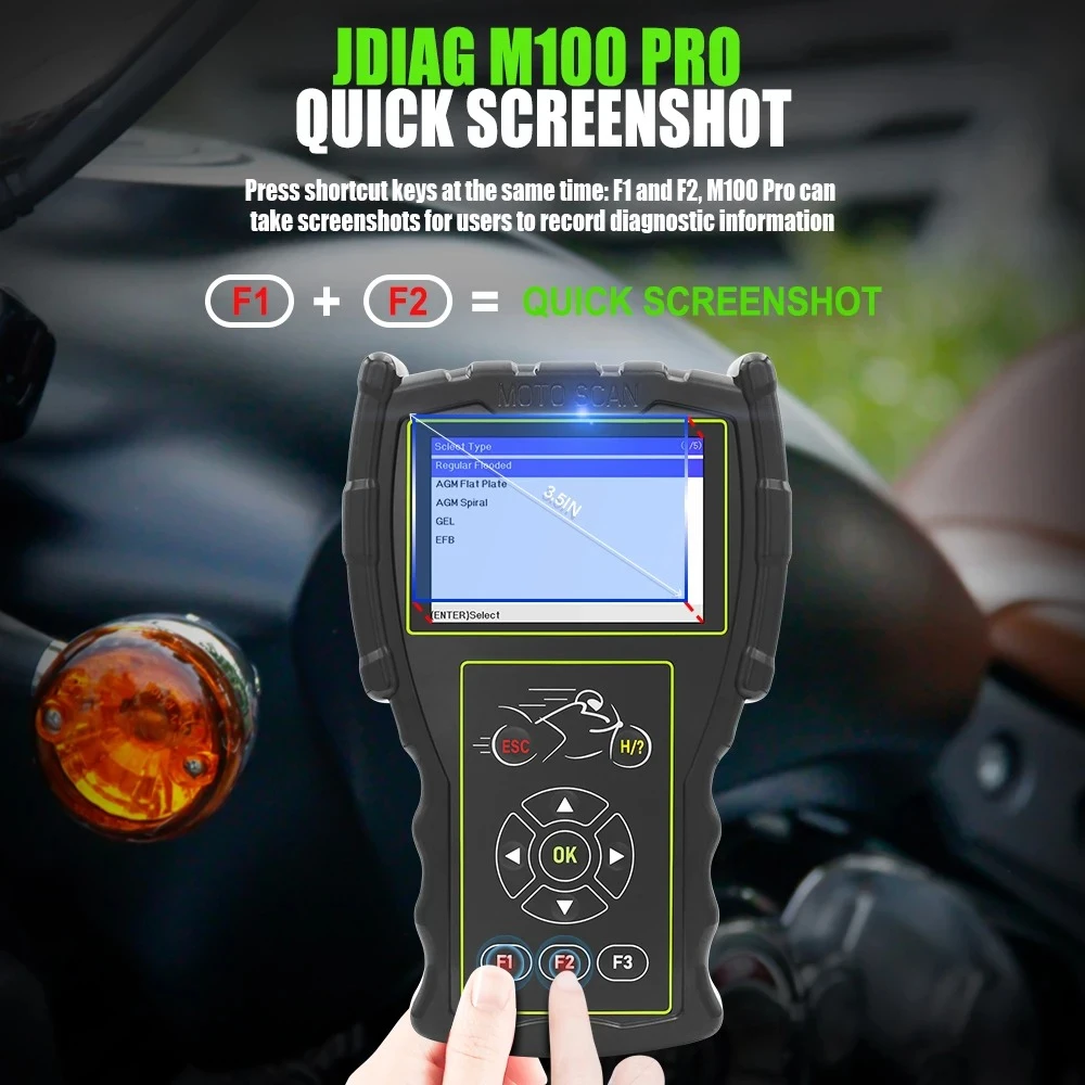OBD motorfiets diagnosescanner JDiag M100 Pro voor KTM, Honda, Yamaha, Kawasaki en BMW