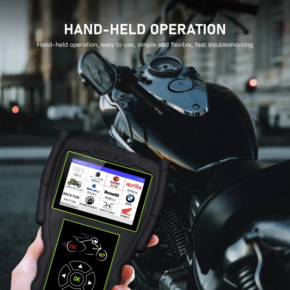 OBD motorfiets diagnosescanner JDiag M100 Pro voor KTM, Honda, Yamaha, Kawasaki en BMW