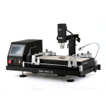 Vista lateral de estación de soldadura Mlink X4 con soporte ajustable para PCB