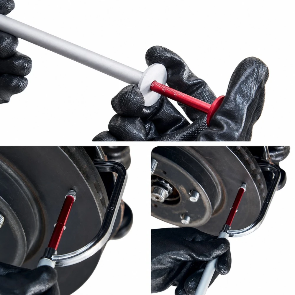 Remdikte meter remschijf zonder demontage (Brake Disc Thickness Gauge)
