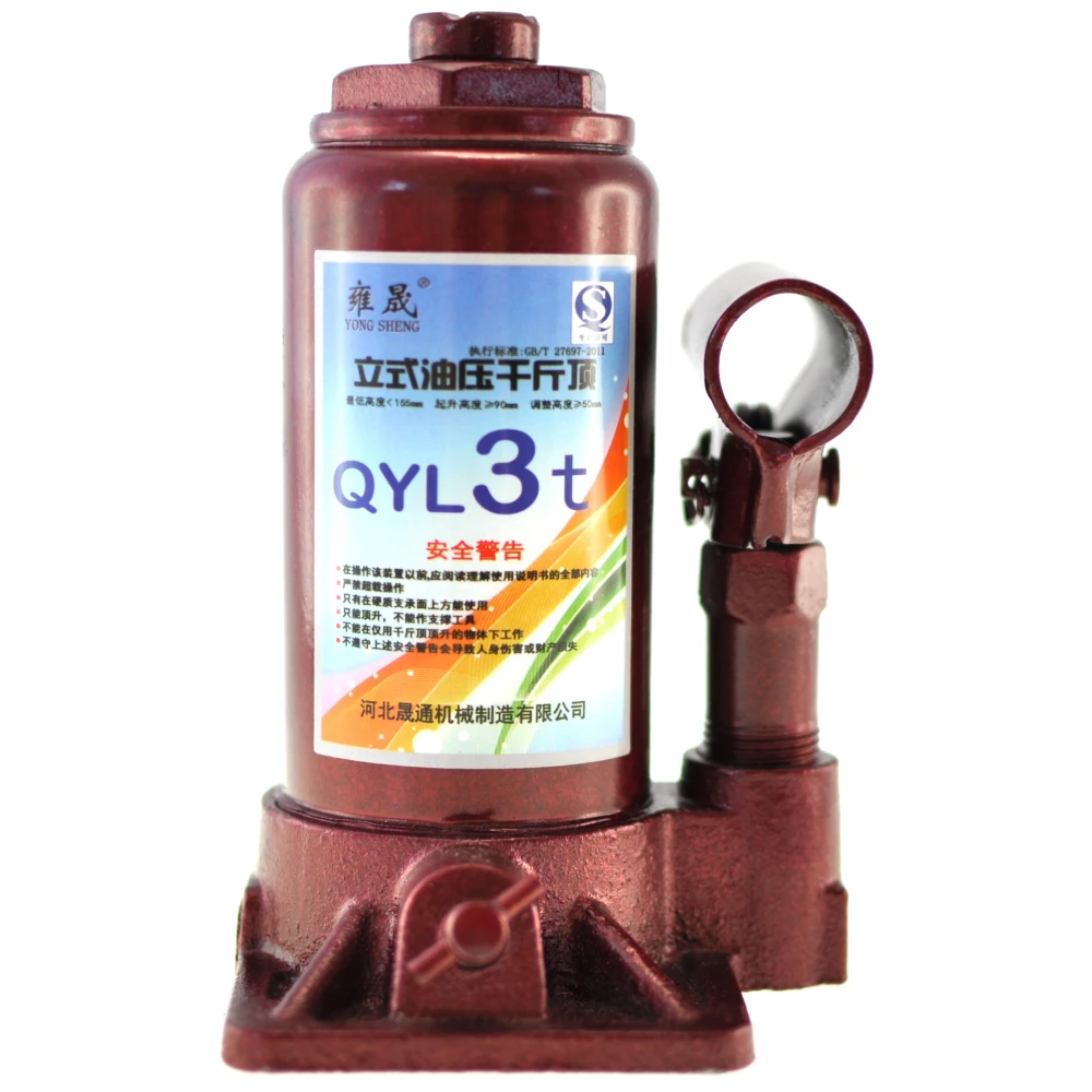 Gato hidráulico de botella 3T en uso con coche