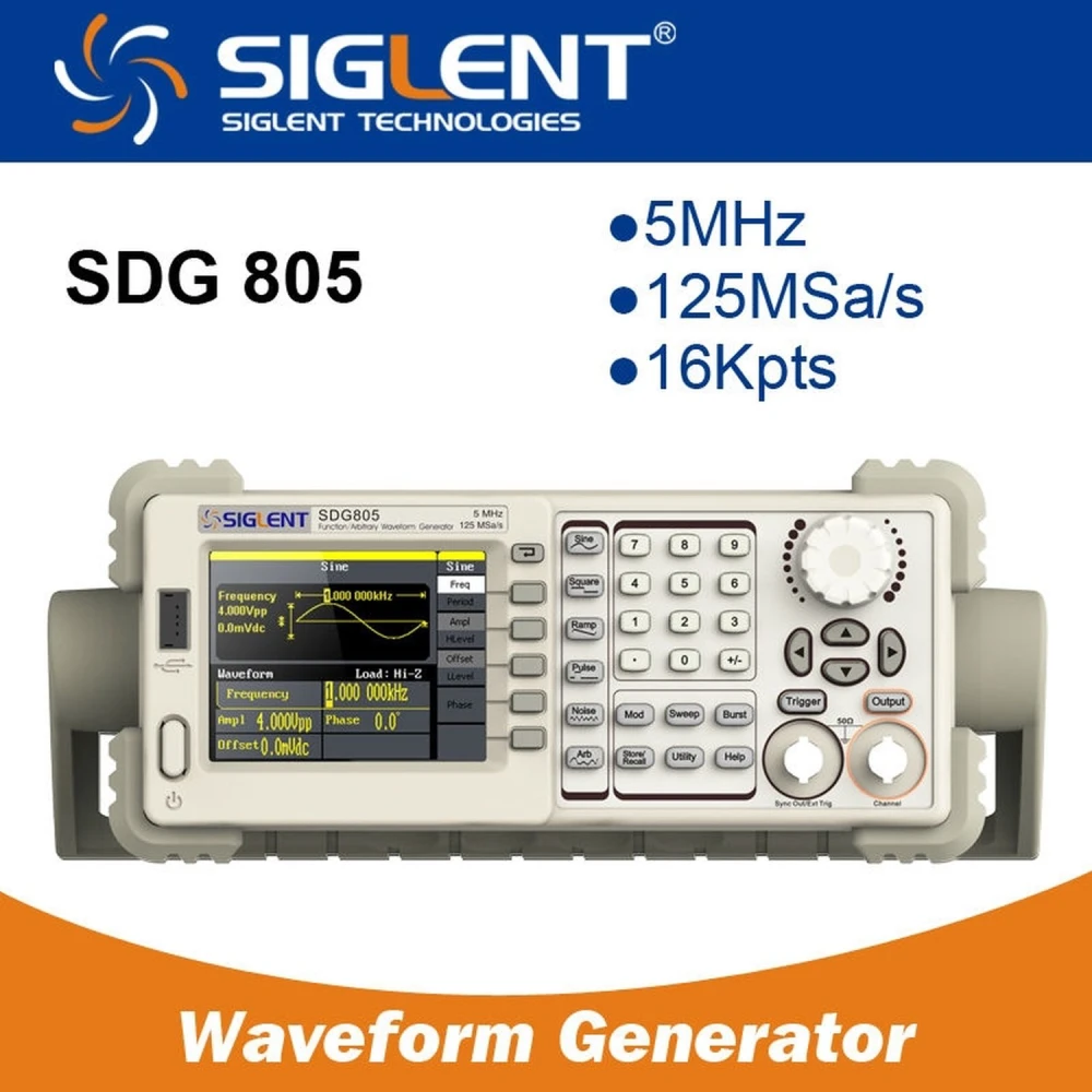 Siglent SDG805 5MHz functiegenerator met EasyPulse-technologie