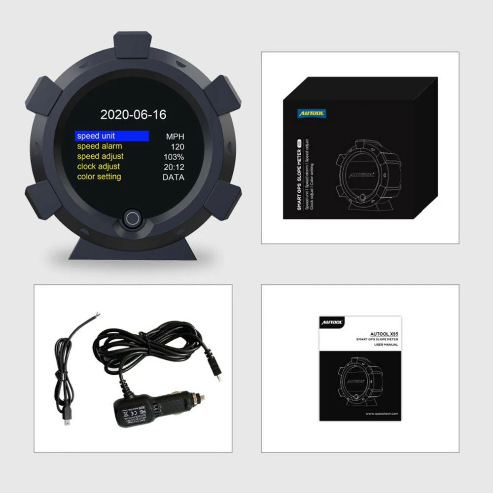 Autool X95 multifunctionele hellingsmeter met GPS