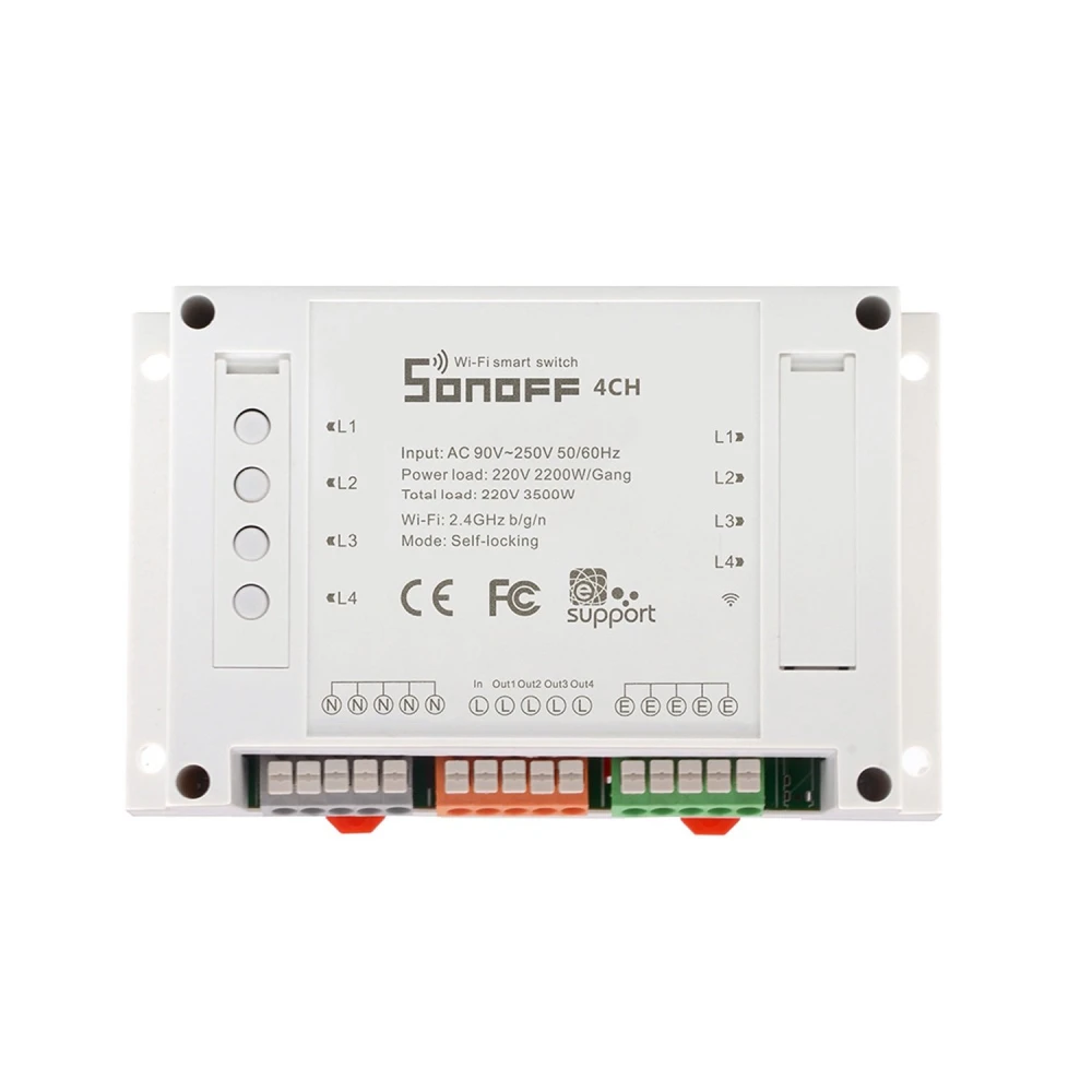 Sonoff WiFi-schakelaar 4 kanalen voor domotica