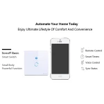 Vista lateral del interruptor táctil WiFi Sonoff para domótica