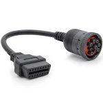 Vista del conector J1939 de 9 pines del cable adaptador Satkit