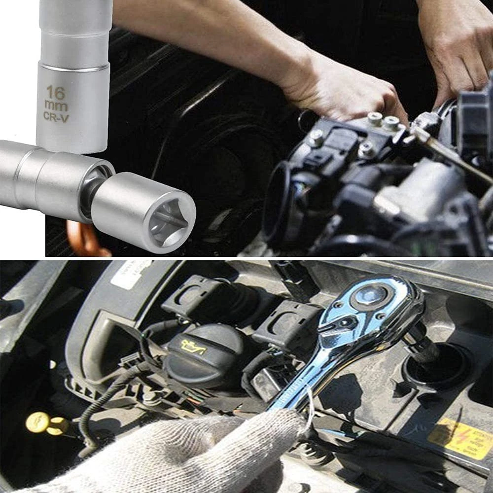 Set van 2 flexibele magnetische bougiesleutels 14 mm en 16 mm TSX TOOL