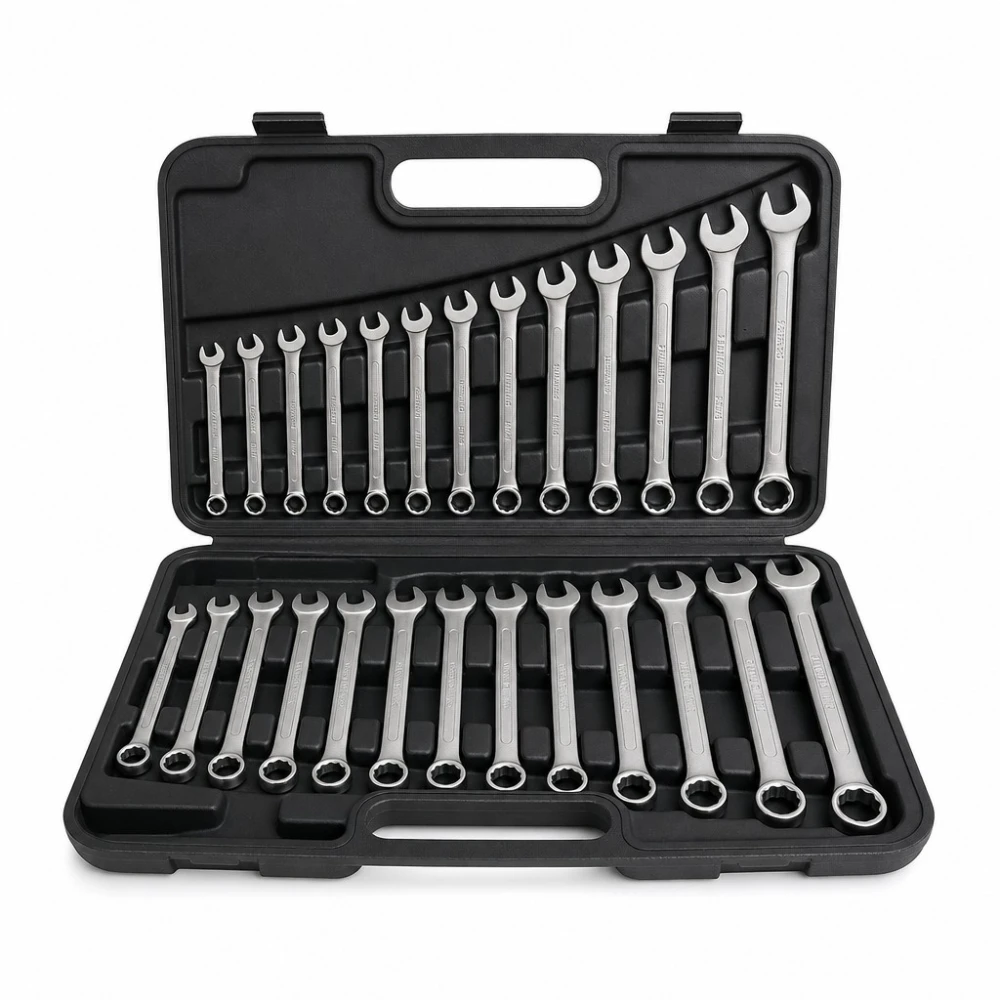 Set van 26 Combinatiesleutels Ring-Steek 6-32mm Cr-V Staal met Koffer
