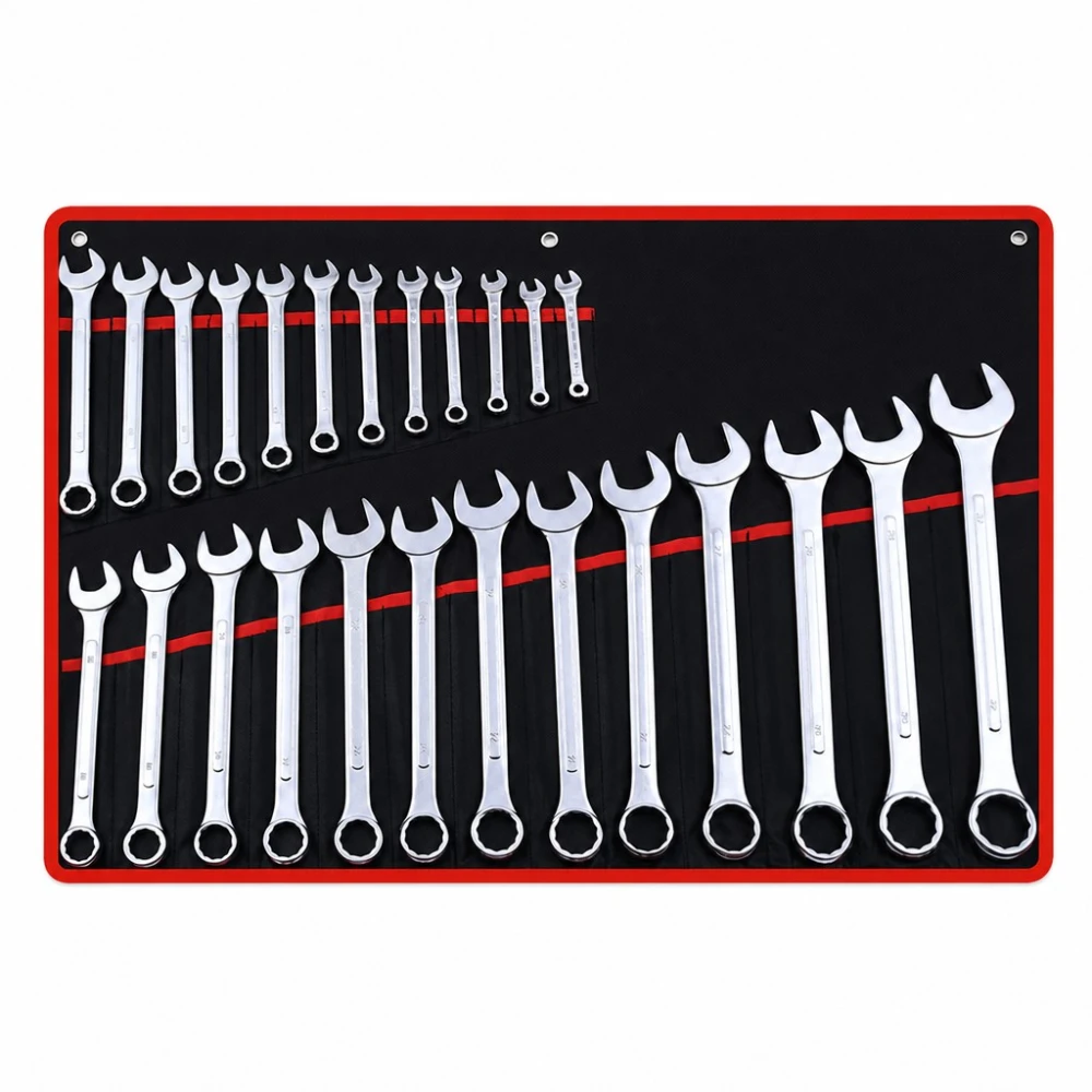 Set van 26 Combinatiesleutels Ring-Steek 6-32mm Cr-V Staal met Koffer