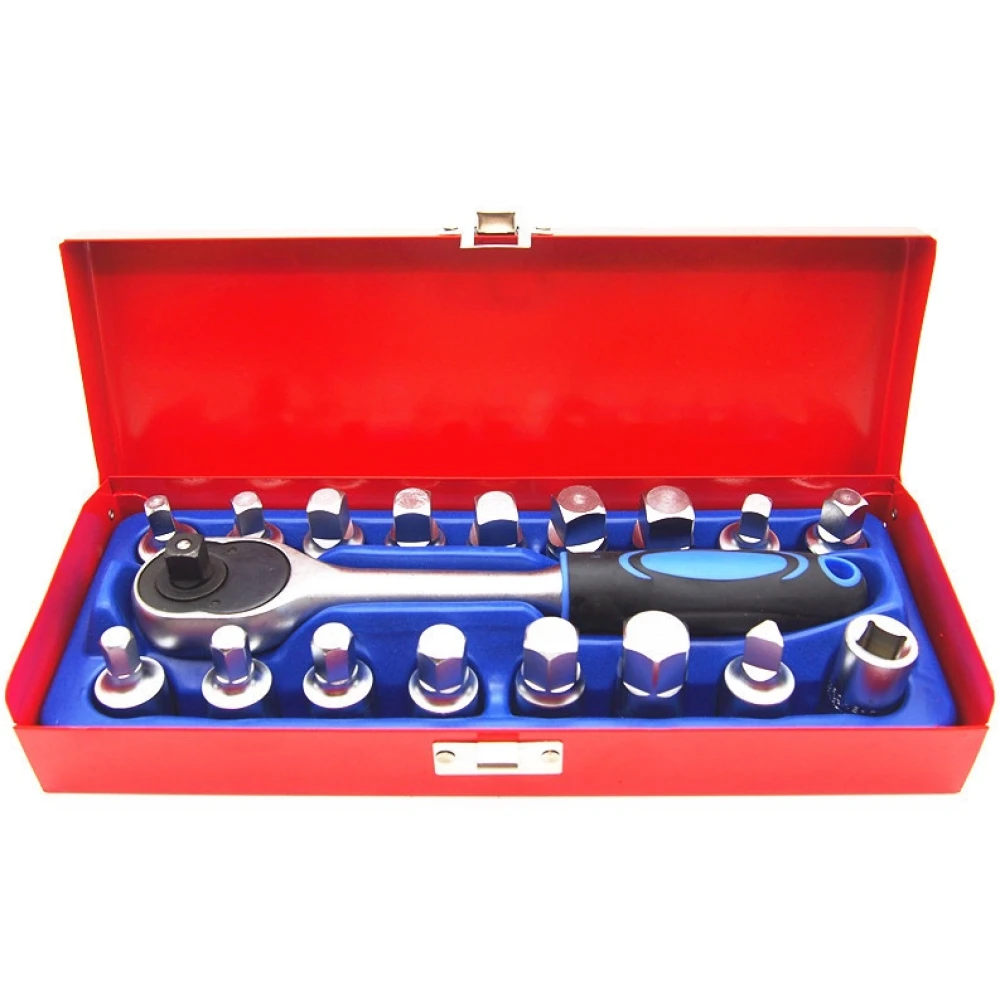 Mango de trinquete 3/8 con llaves de vaso para mantenimiento automotriz