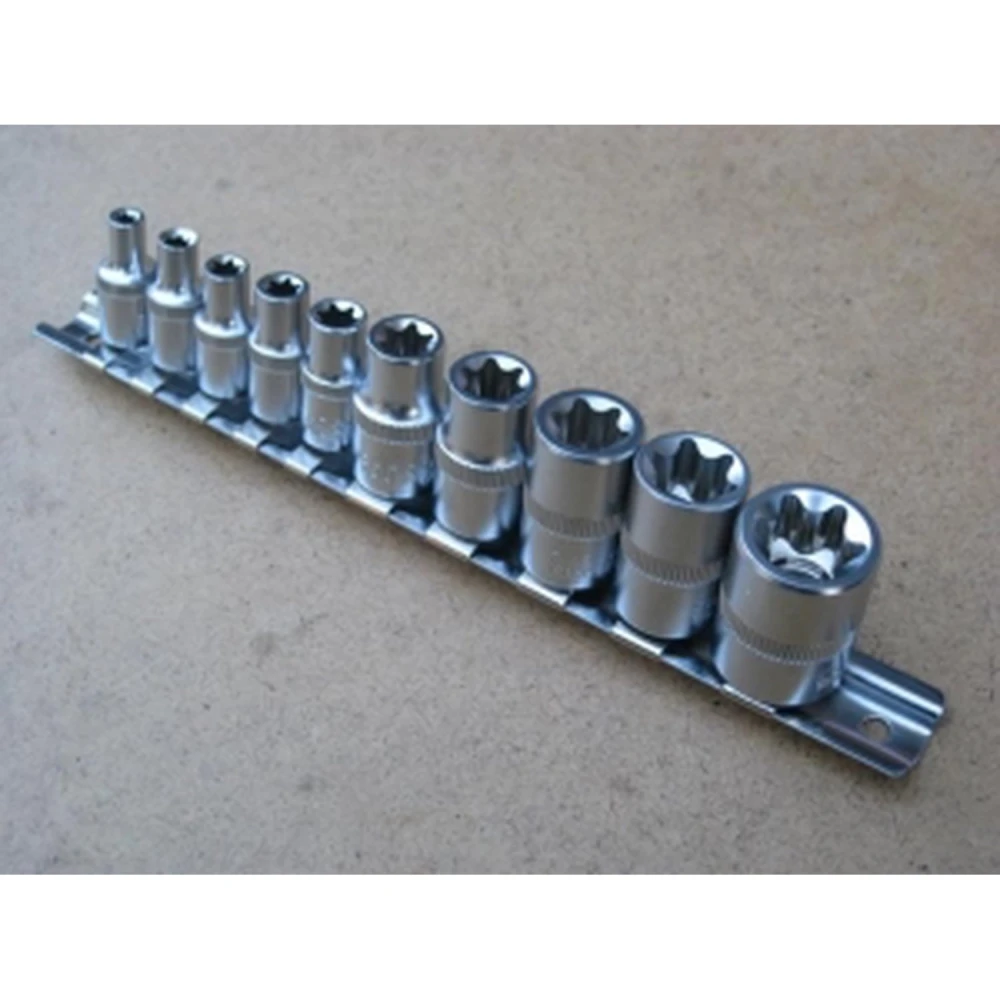 Torx-dopsleutelset 1/4 - 10-delig TSX TOOL in chroom-vanadiumstaal