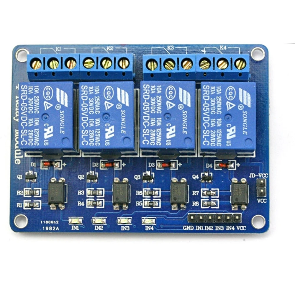 Compatibele kit met 4 relais 5V voor Arduino - 4 kanalen