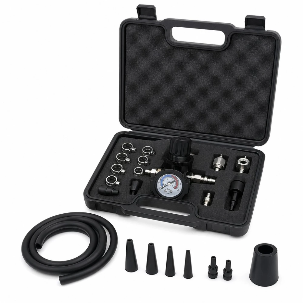 Turbocompressor Lektest Kit 9-delig met Manometer Druktest Turbo
