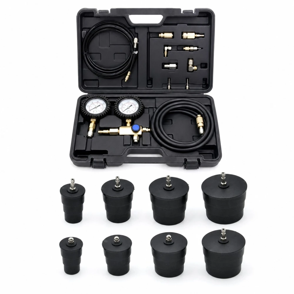 Turbocompressor Lektest Kit 9-delig met Manometer Druktest Turbo