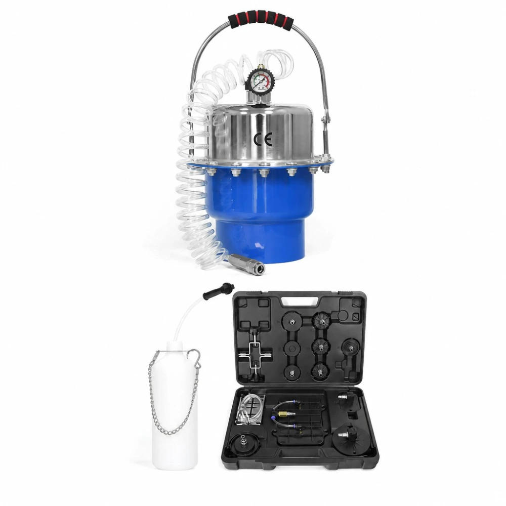 Pneumatische Remontluchter en Koppelingsontluchter Kit 5L met Manometer en Adapters