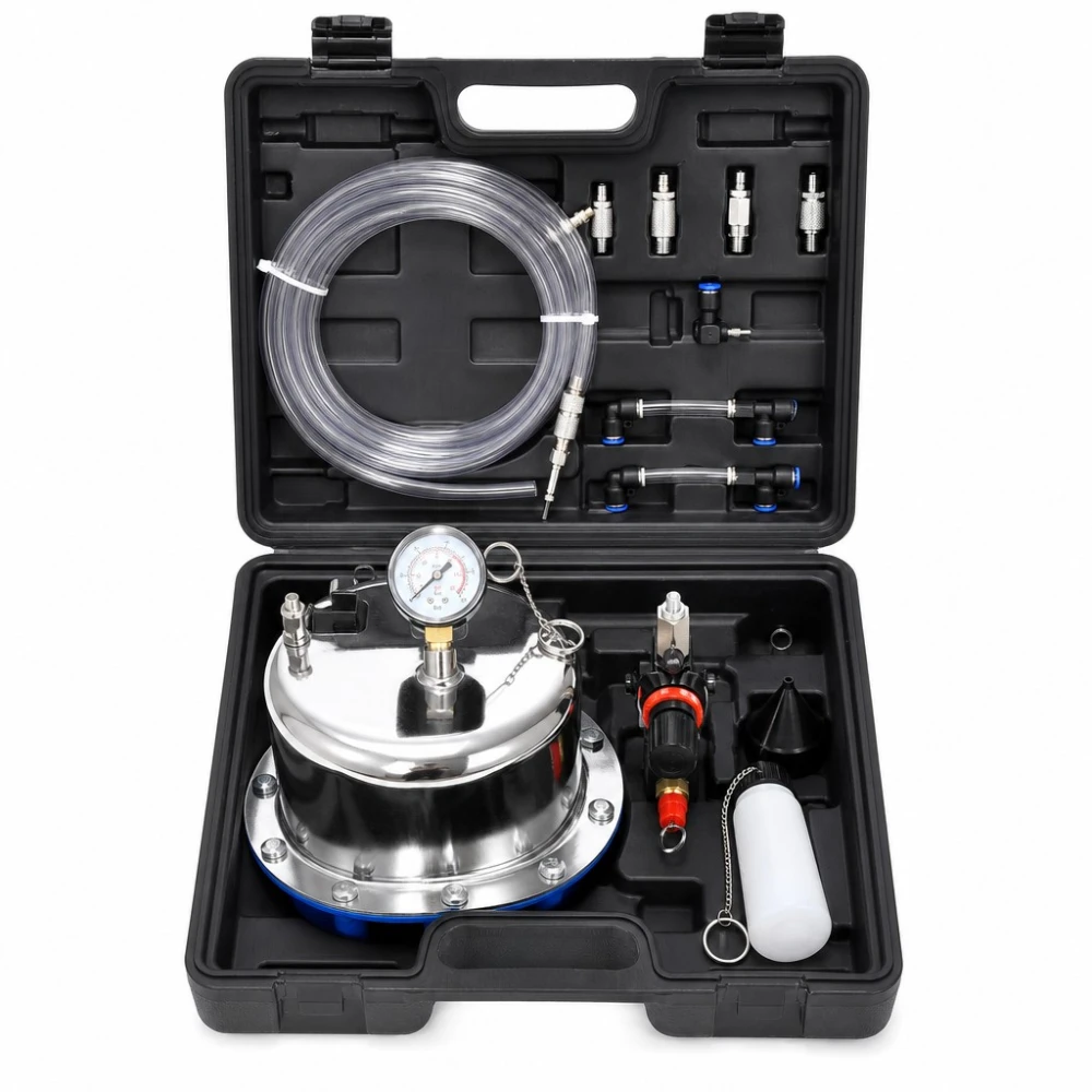 Pneumatische Remontluchter en Koppelingsontluchter Kit 5L met Manometer en Adapters