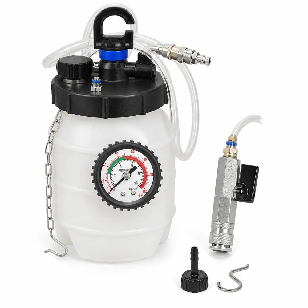 Pneumatische Remontluchter en Koppelingsontluchter Kit 5L met Manometer en Adapters