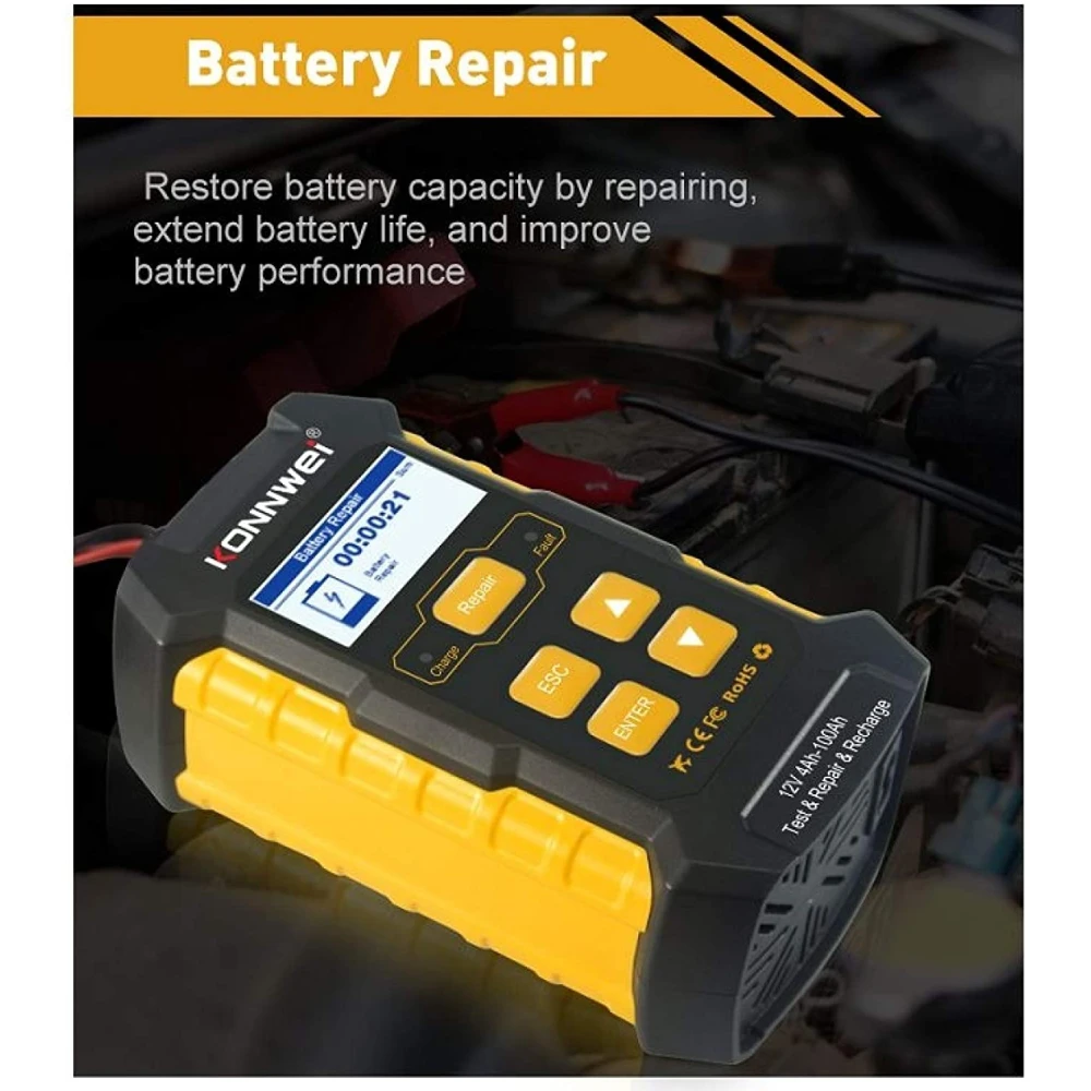 Konnwei KW510 herramienta de diagnóstico y recarga para baterías