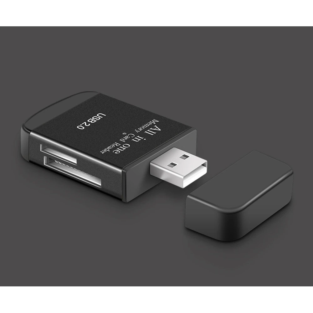 All-in-one USB 2.0 geheugenkaartlezer voor Micro SD, MMC, SDHC, TF en M2