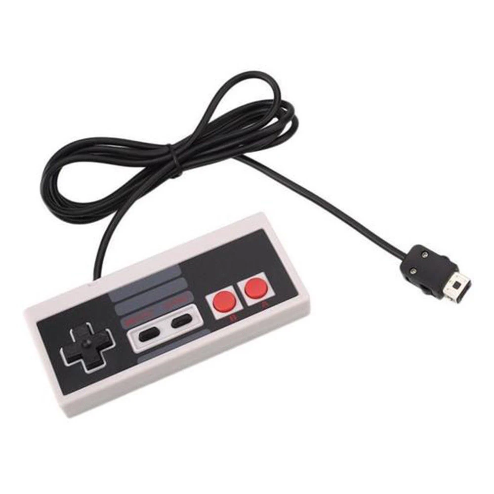 Vista frontal del mando con cable compatible con Nintendo Mini NES Classic Edition