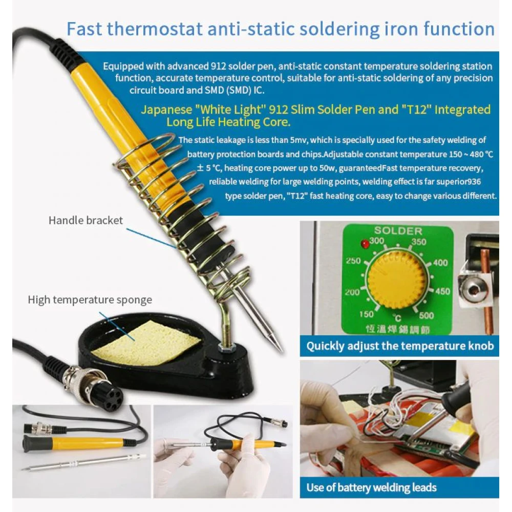 Sunkko 709AD+ puntlasmachine 220V met soldeerbout voor 18650 lithiumaccu