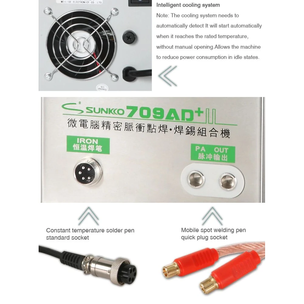 Paquete completo con maquina soldadura Sunkko 709AD+ y accesorios