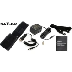Detalle del medidor Satlink WS-6906 con conectores tipo F macho