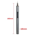 Vista lateral del mini destornillador eléctrico inalámbrico