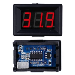 Mini digitale voltmeter 3,5V - 30V met rood LED-indicator voor batterijen, inbouw