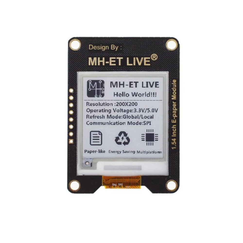1,54 inch e-paper module met SPI-interface voor Raspberry, Arduino en STM32