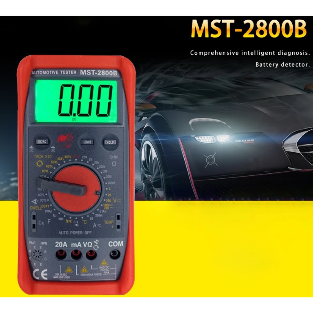 MST-2800B digitale multimeter met groot LCD-scherm voor auto-elektronica