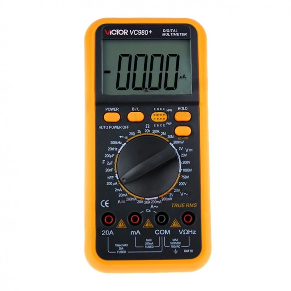Victor VC980+ True RMS digitale multimeter met aerodynamisch design