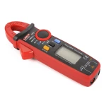 Vista lateral del multímetro digital UNI-T UT210E mostrando su tamaño compacto