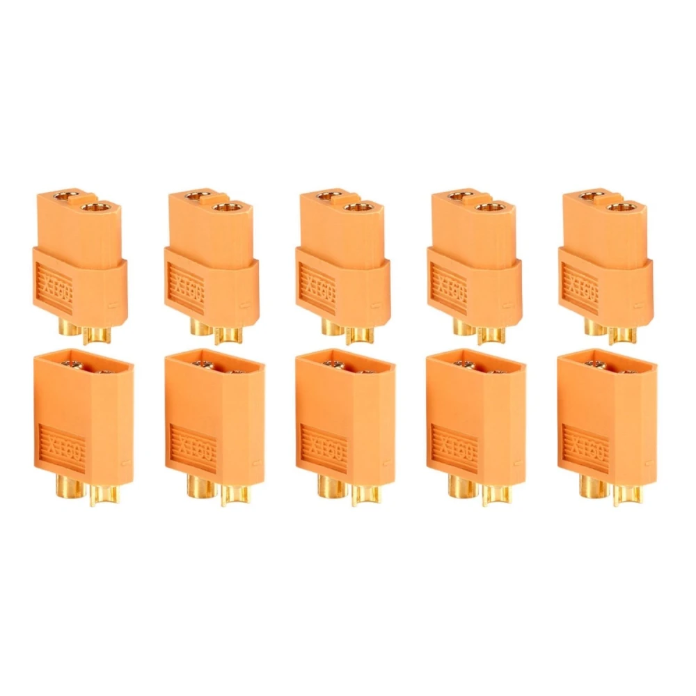 Pack 10 XT60-connectoren (5 vrouwelijk + 5 mannelijk) voor LiPo-batterijen Amass