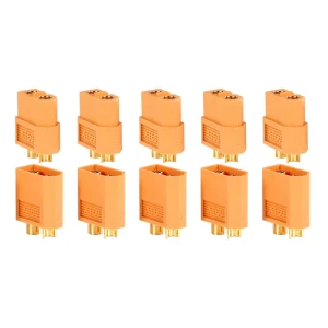 Pack 10 XT60-connectoren (5 vrouwelijk + 5 mannelijk) voor LiPo-batterijen Amass