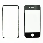 iPhone 4 glazen scherm zwart met plakframe voor reparatie