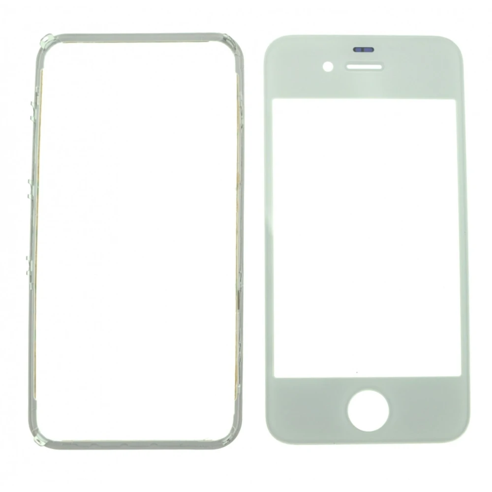 Wit glazen scherm voor iPhone 4s met plakframe voor reparatie