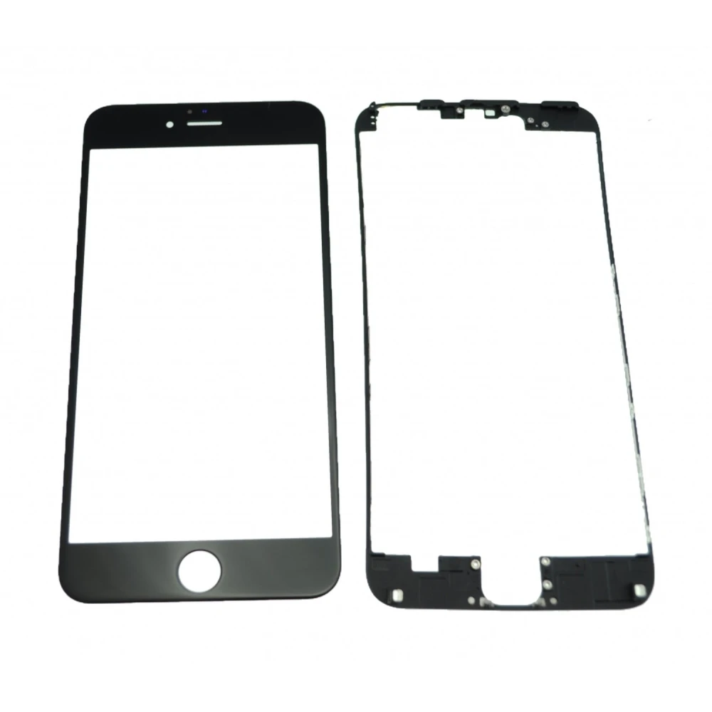 iPhone 6 Plus glazen scherm zwart + zelfklevend frame voor reparatie